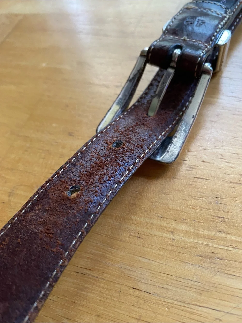 ! Onyx By Brighton 10407 Brown Tan Multi Grain Vintage Mens Leather Belt Size 42